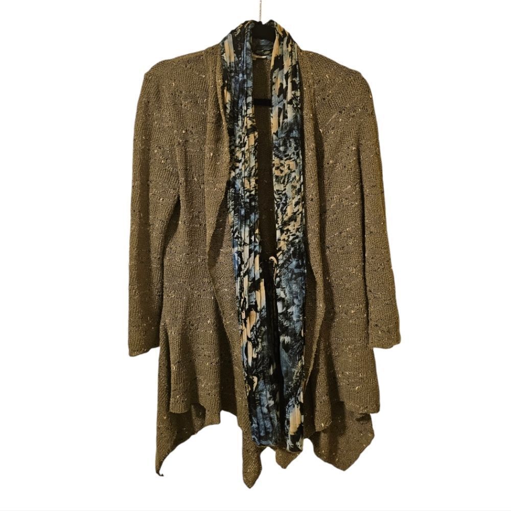 ALBERTO MAKALI Scarf Shawl Sweater Cardigan - Size Large